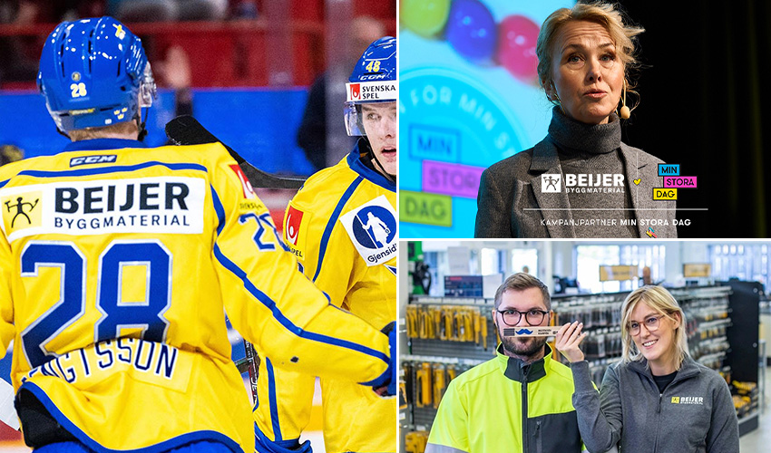 Partnerskap och sponsring som Beijer Byggmaterial ingår i. Till exempel Lagbygget (sponsorskap med Svenska ishockeyförbundet), Min stora dag och Mustaschkampen.