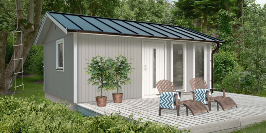 Ett attefallshus från leverantören Vibostugan.