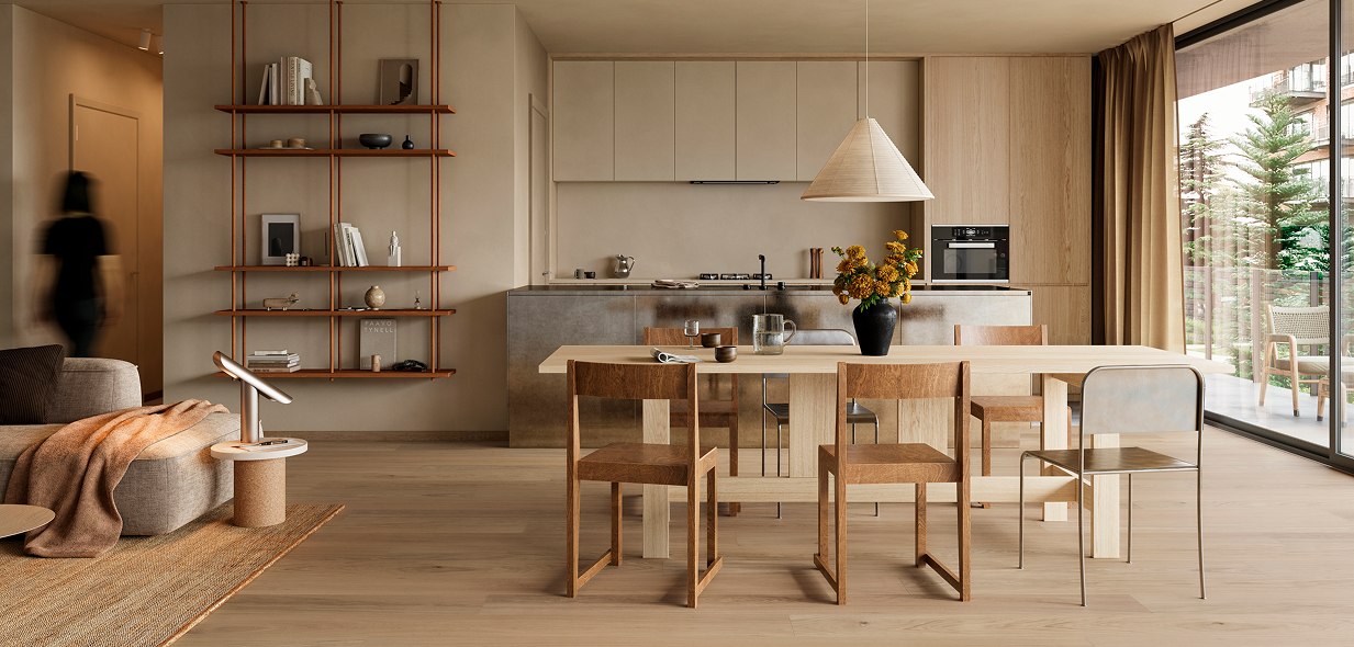 BerryAlloc - miljöbild från vardagsum med nya golvet parqwood hydro | Beijer Byggmaterial