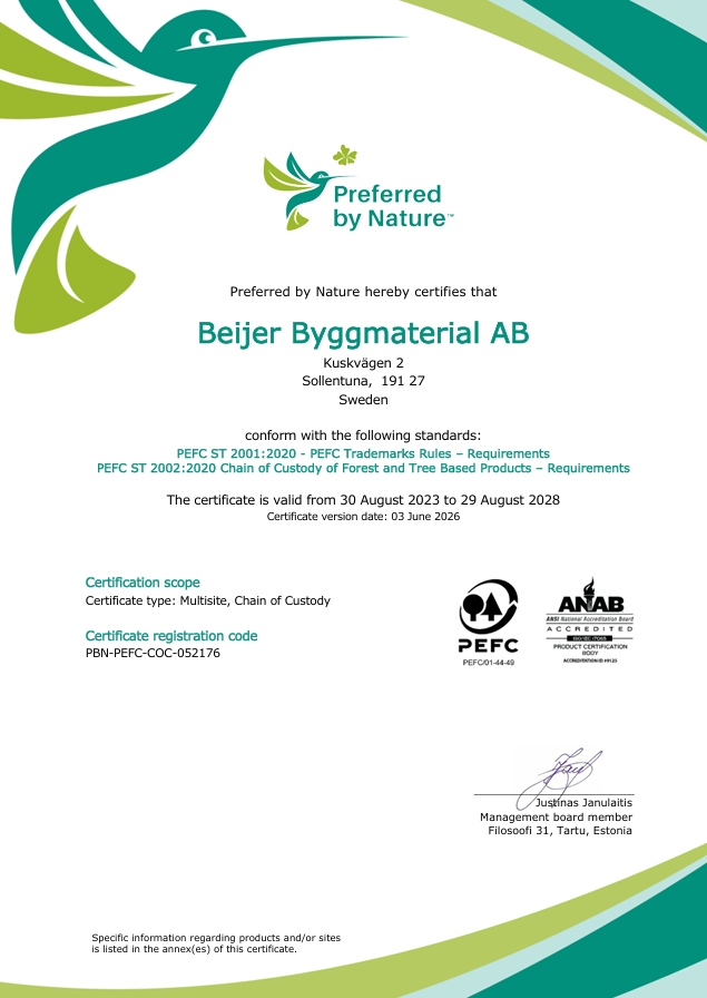 PEFC-certifikat