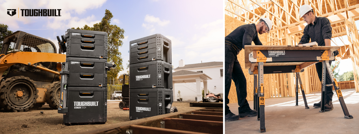 Varumärkeslyftande bild från ToughBuilt, producent av maskiner och tillbhör.