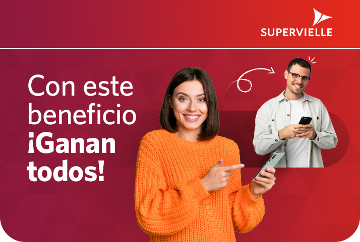 Con este beneficio ¡Ganan todos!. Logo Supervielle.